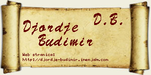 Đorđe Budimir vizit kartica